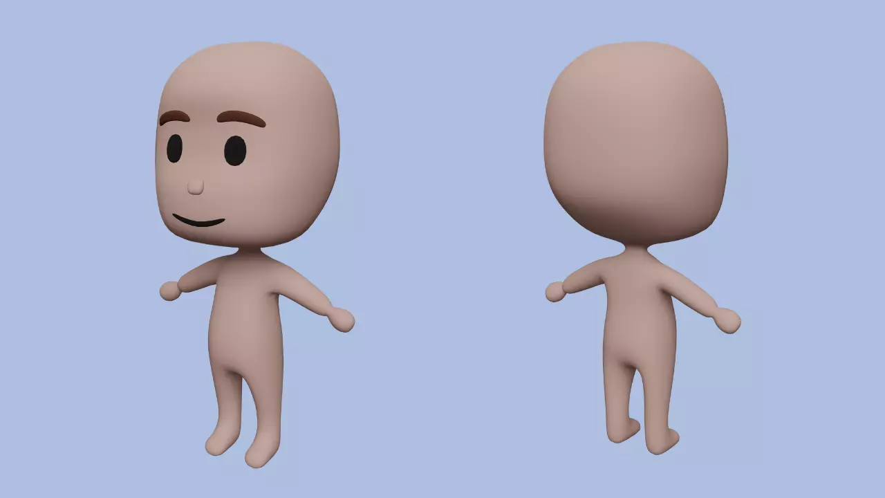 Chibi Character Base Model Low-poly 3D model