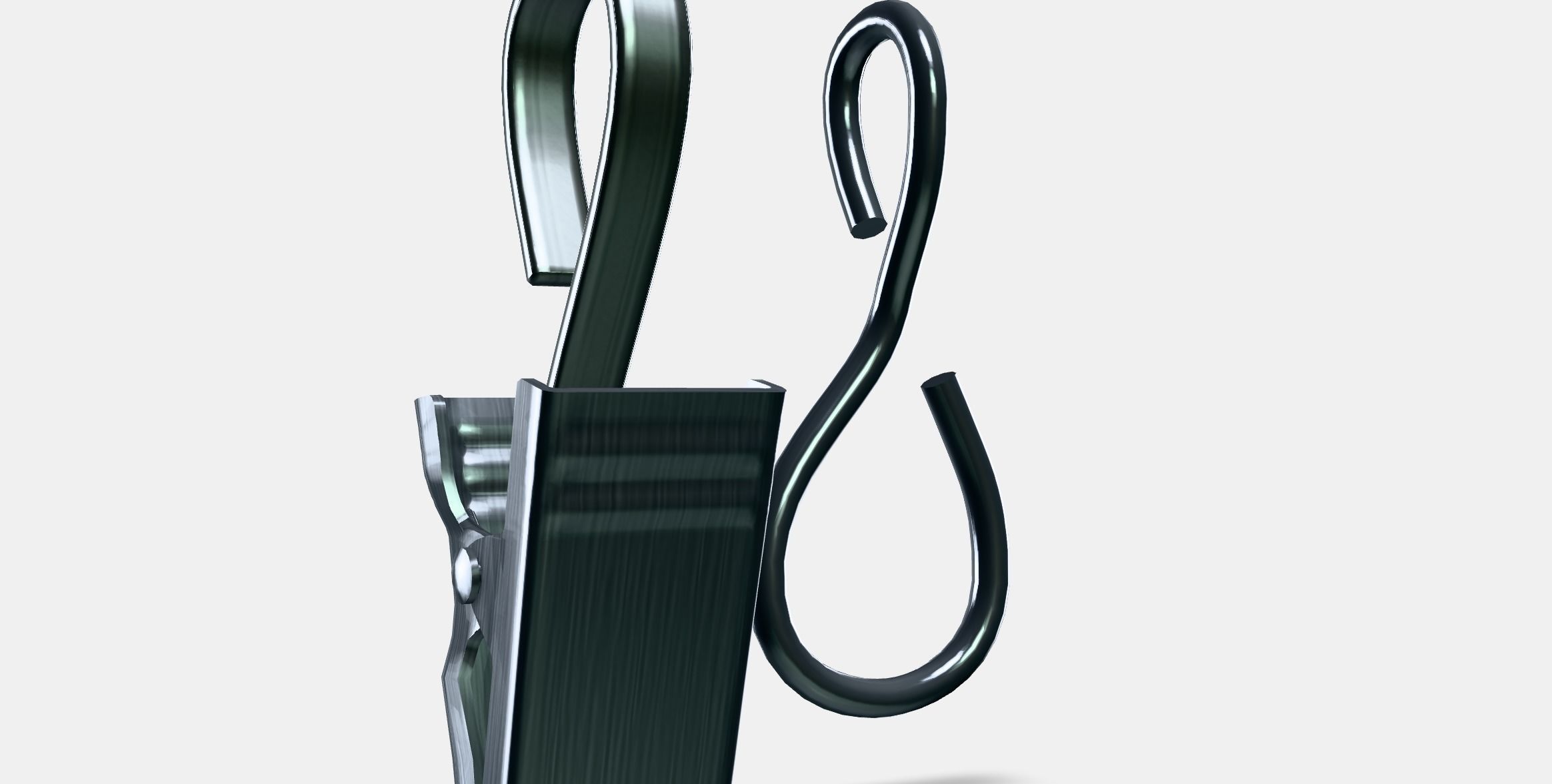 RIKTIG Curtain hook with clip Low-poly 3D model_9