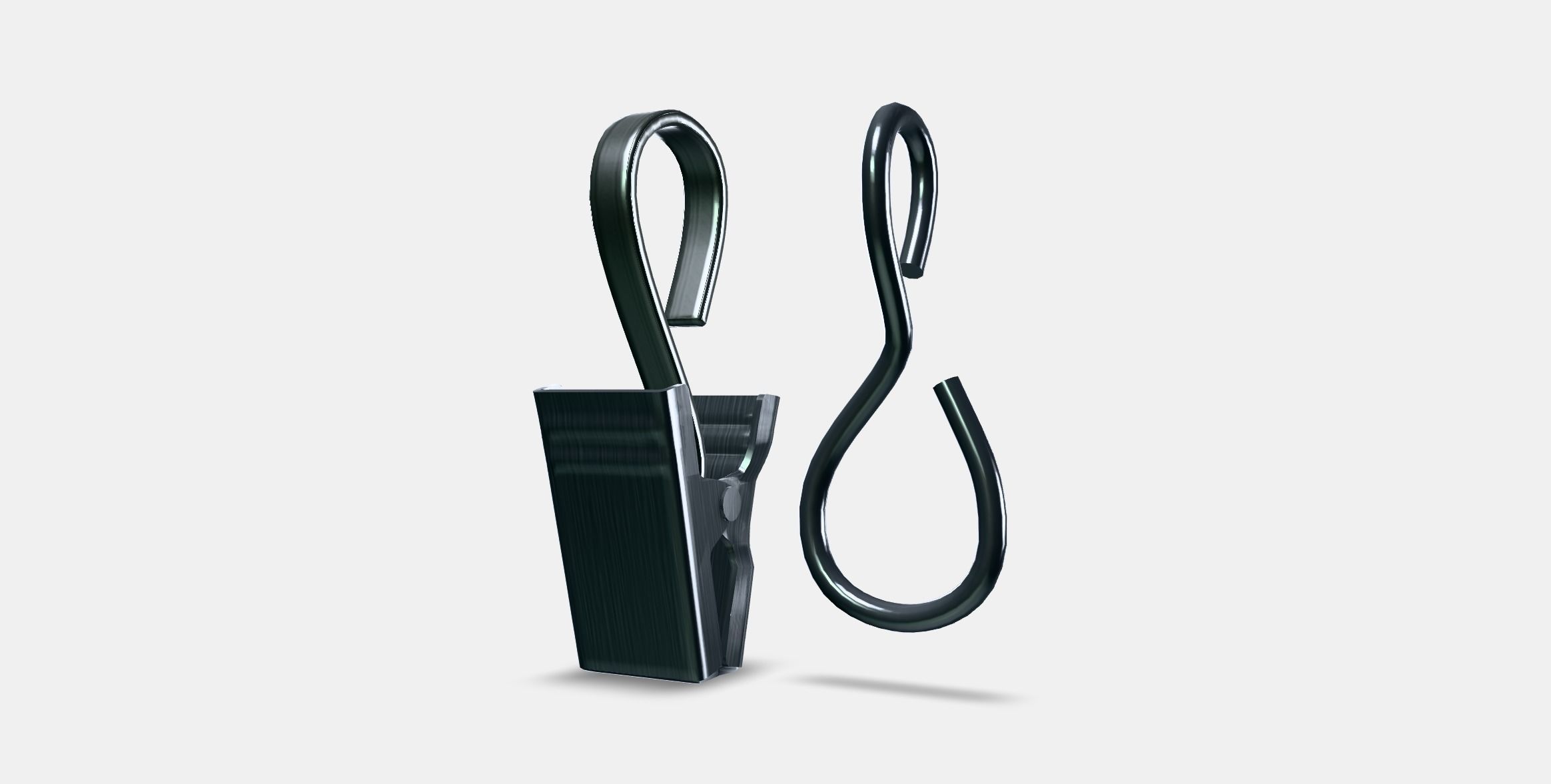 RIKTIG Curtain hook with clip Low-poly 3D model_12
