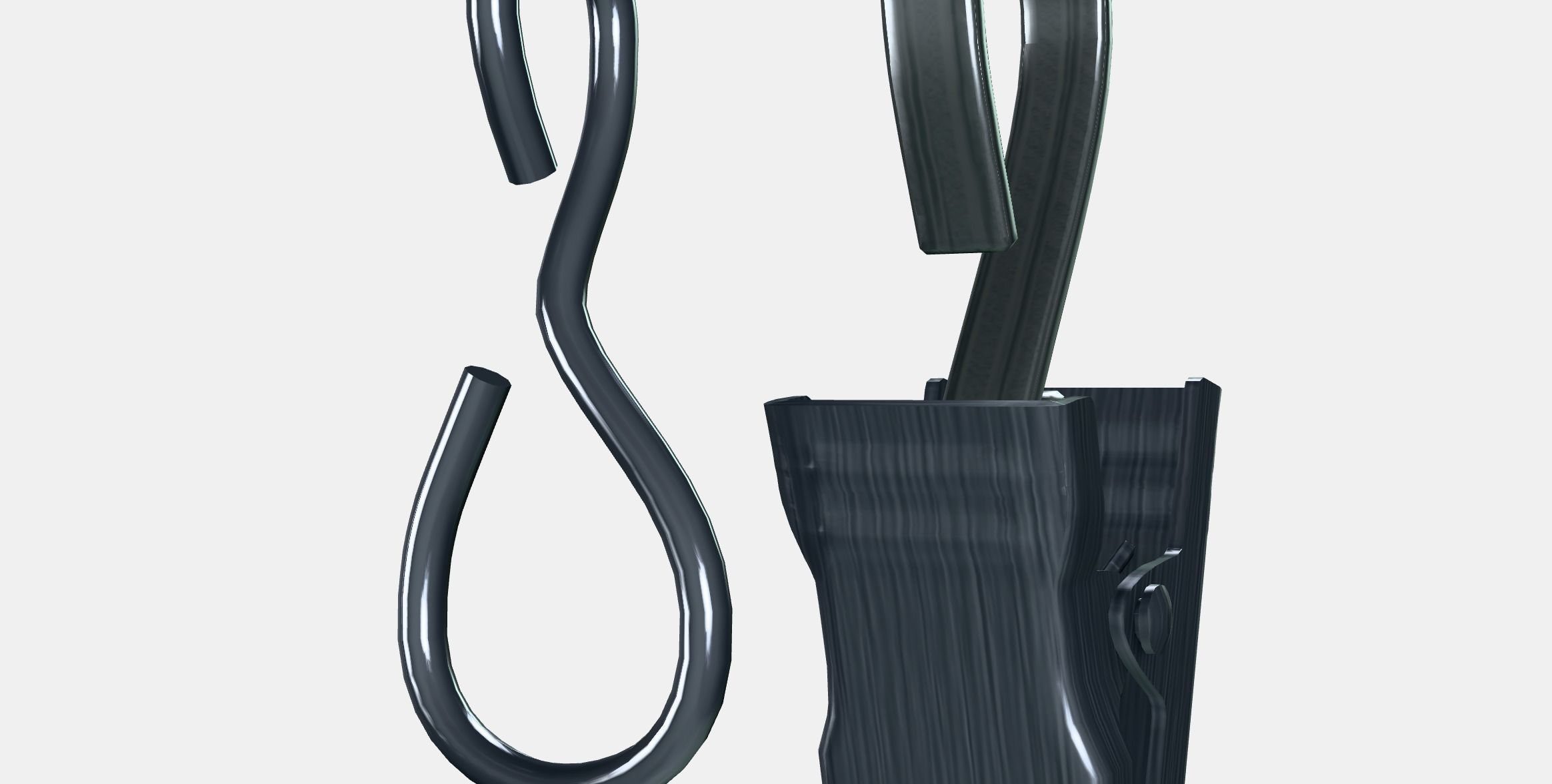 RIKTIG Curtain hook with clip Low-poly 3D model_5