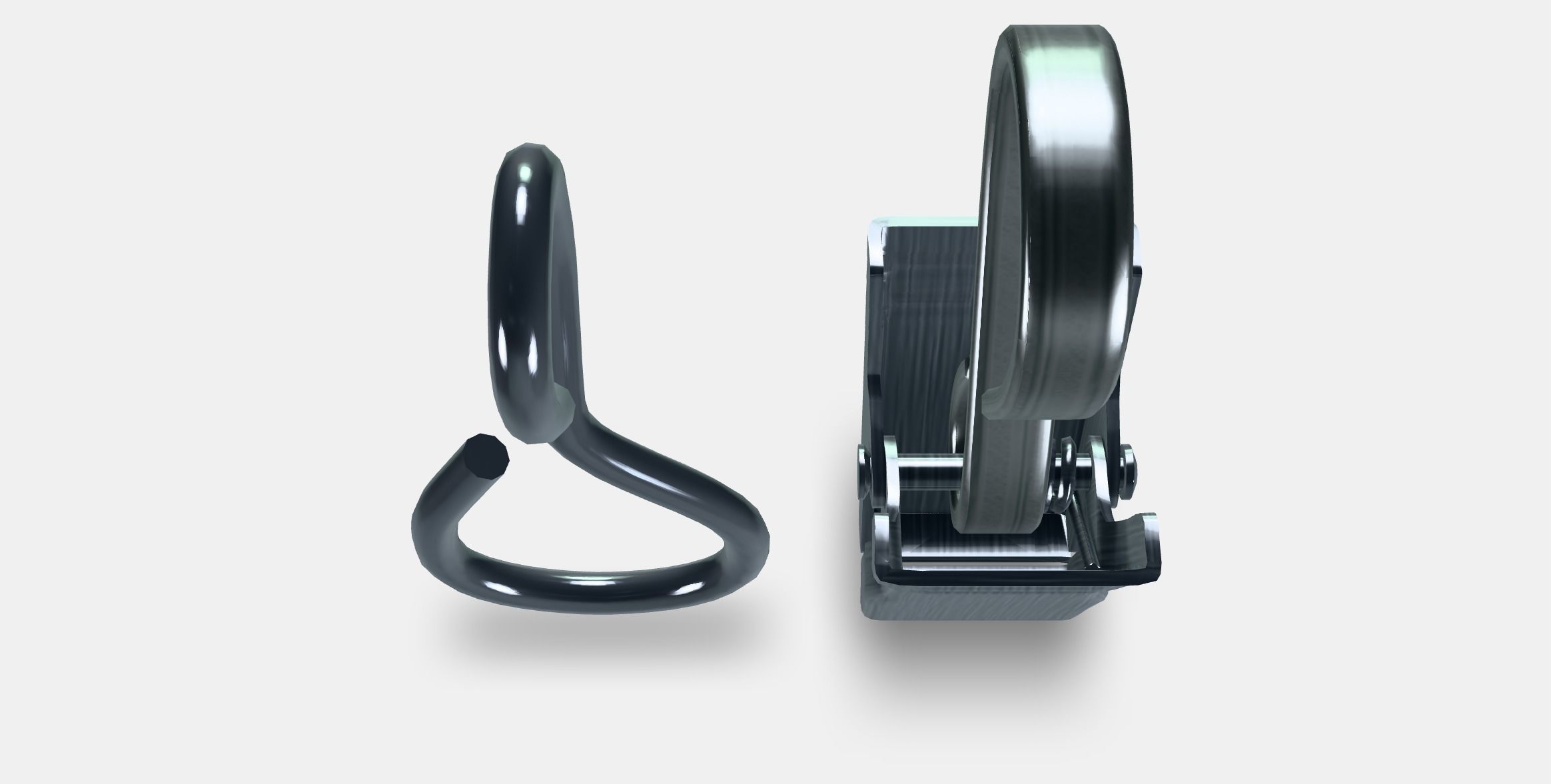 RIKTIG Curtain hook with clip Low-poly 3D model_3