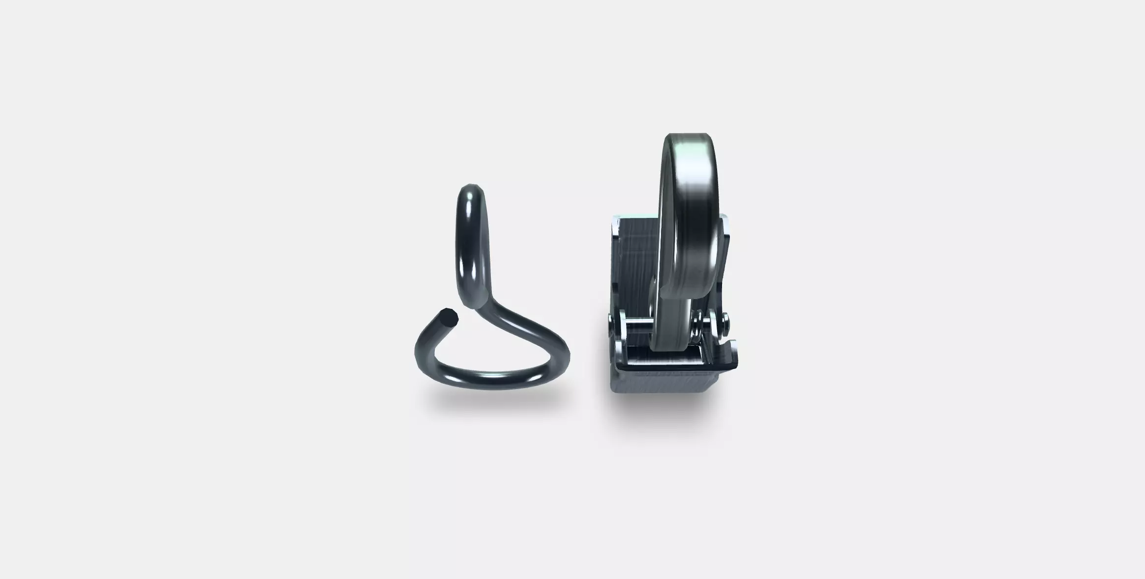 RIKTIG Curtain hook with clip Low-poly 3D model_0