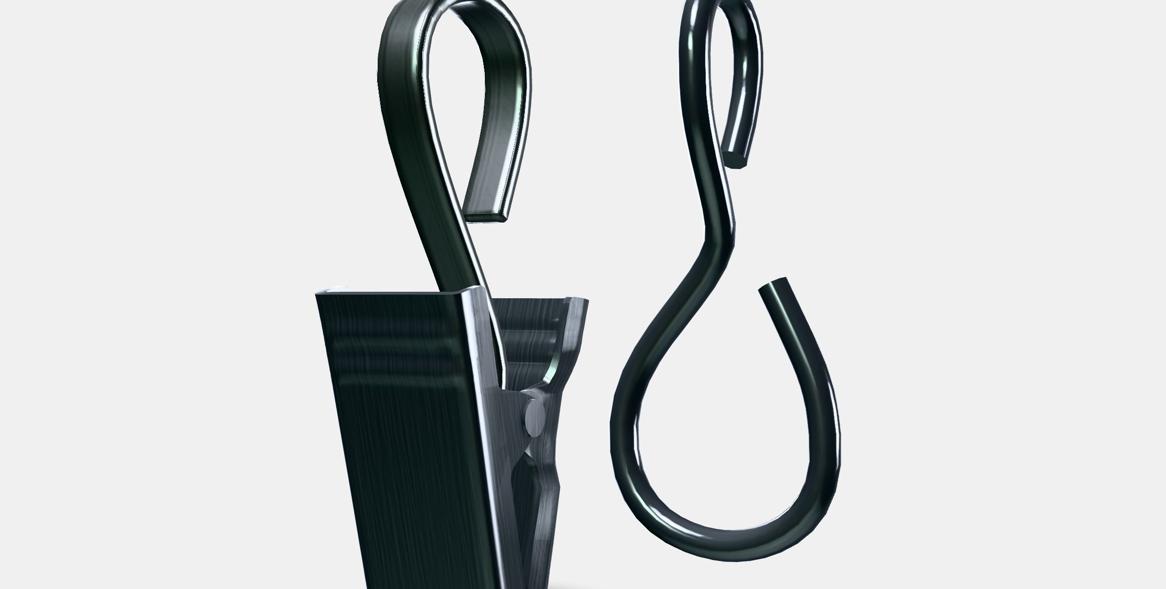 RIKTIG Curtain hook with clip Low-poly 3D model_13