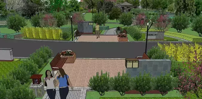 mini eastern park 3d model