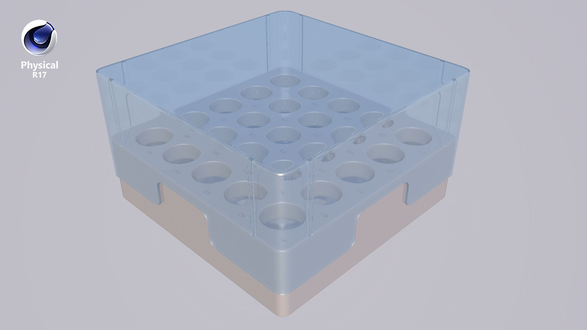 Eppendorf Storage Box 3 inch 5x5 Low-poly 3D model_15