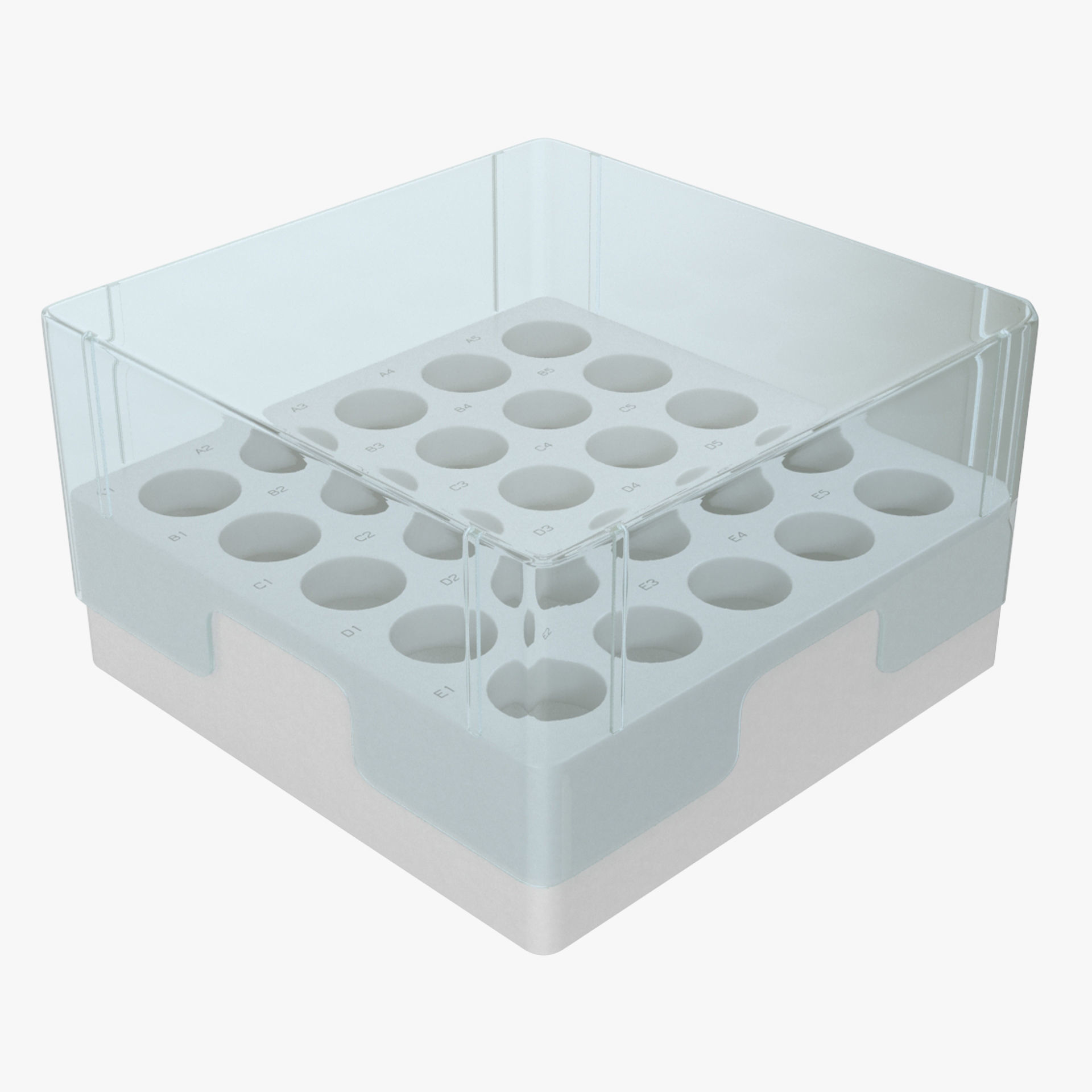 Eppendorf Storage Box 3 inch 5x5 Low-poly 3D model_8