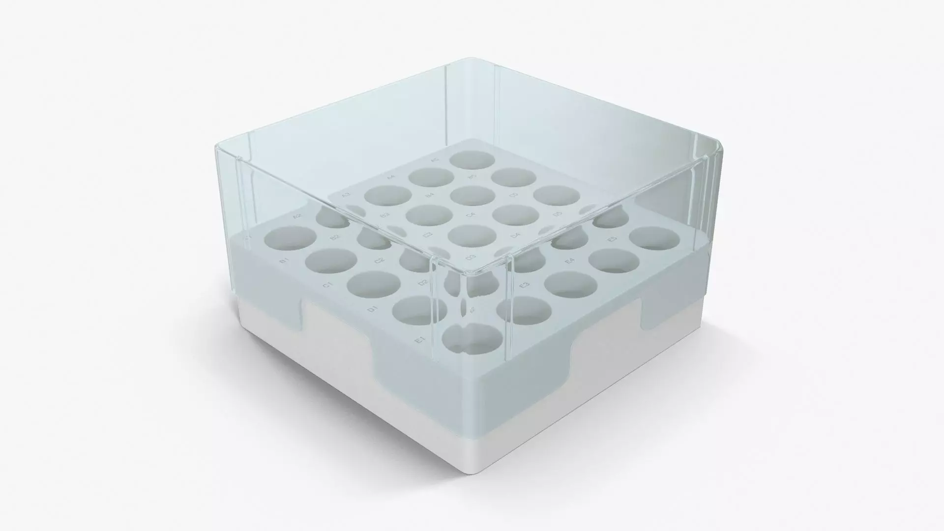 Eppendorf Storage Box 3 inch 5x5 Low-poly 3D model_0