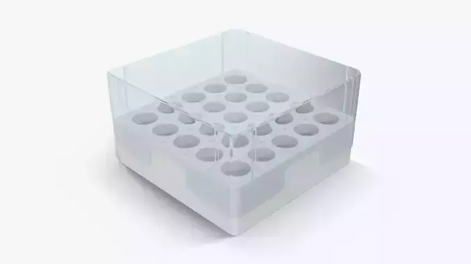 Eppendorf Storage Box 3 inch 5x5 Low-poly 3D model