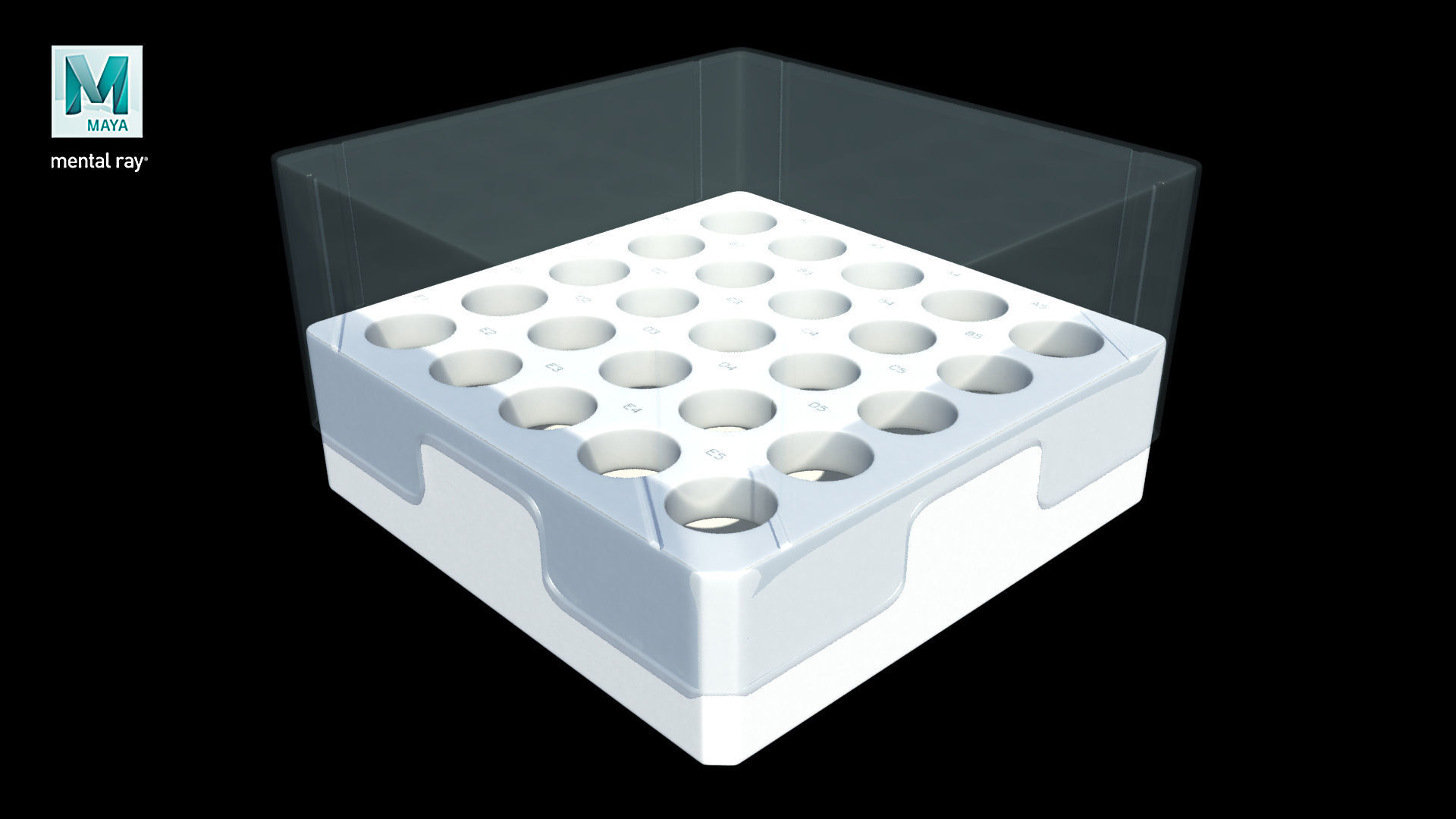 Eppendorf Storage Box 3 inch 5x5 Low-poly 3D model_12