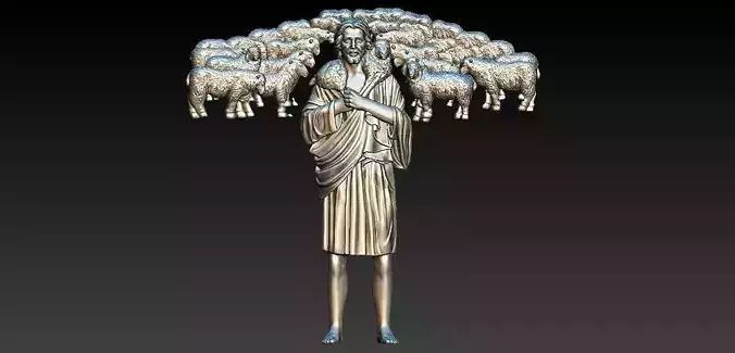 The shepherd rescue the sheep Pendant 3D print model