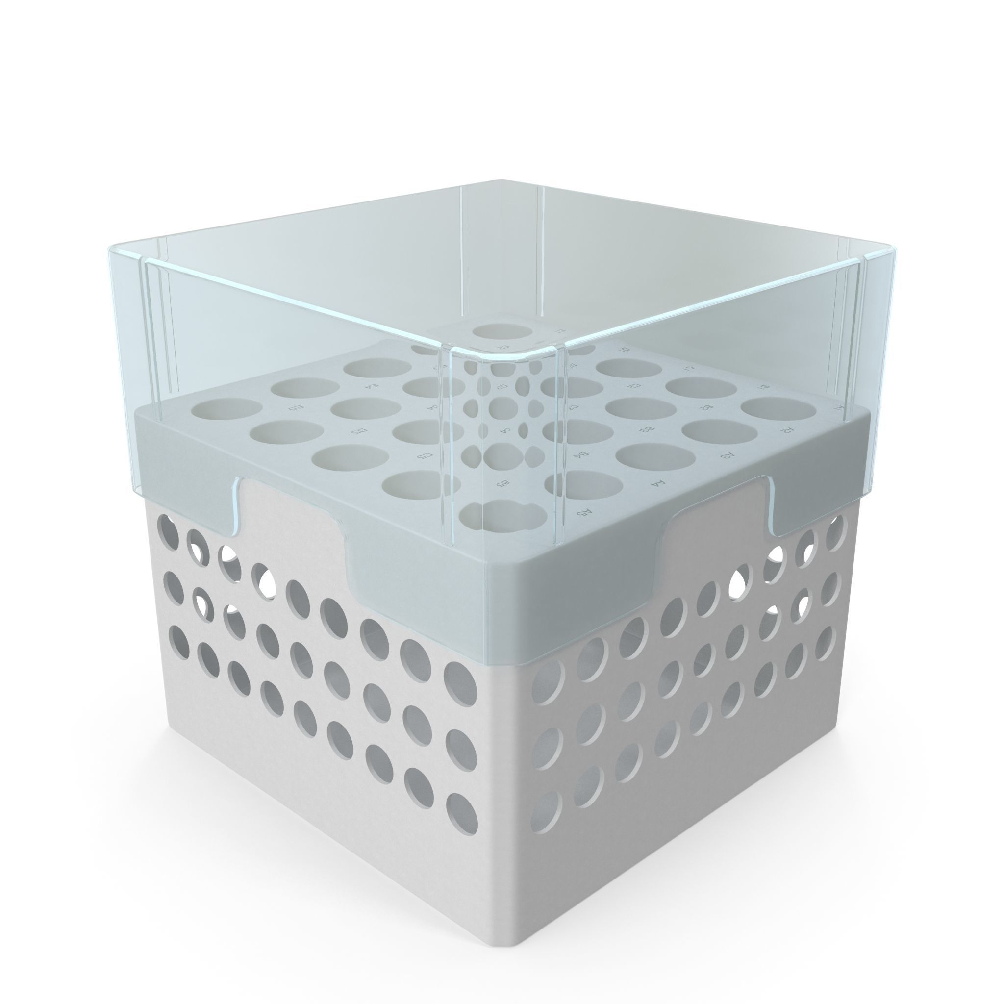 Eppendorf Storage Box 5 inch 5x5 Low-poly 3D model_2