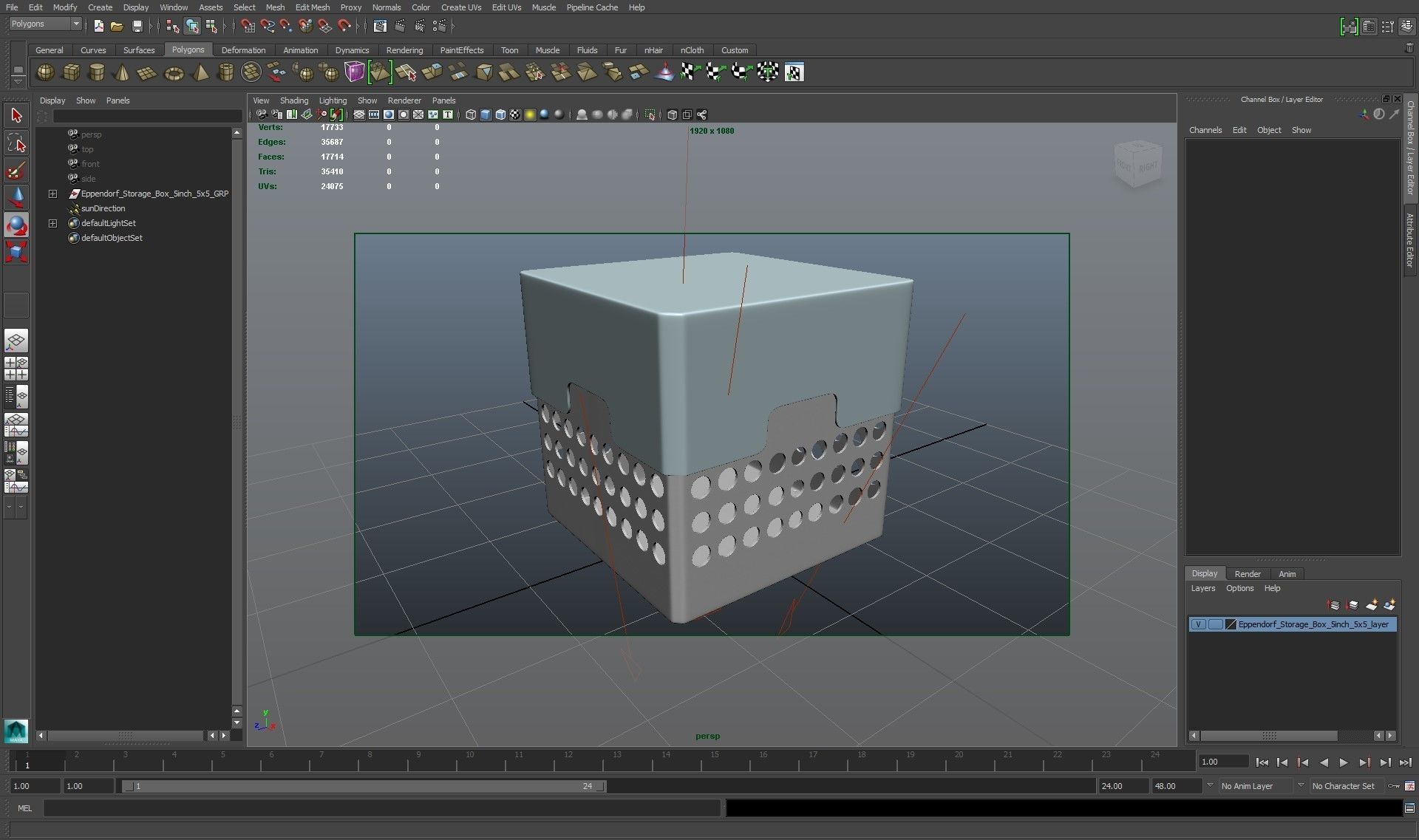 Eppendorf Storage Box 5 inch 5x5 Low-poly 3D model_13