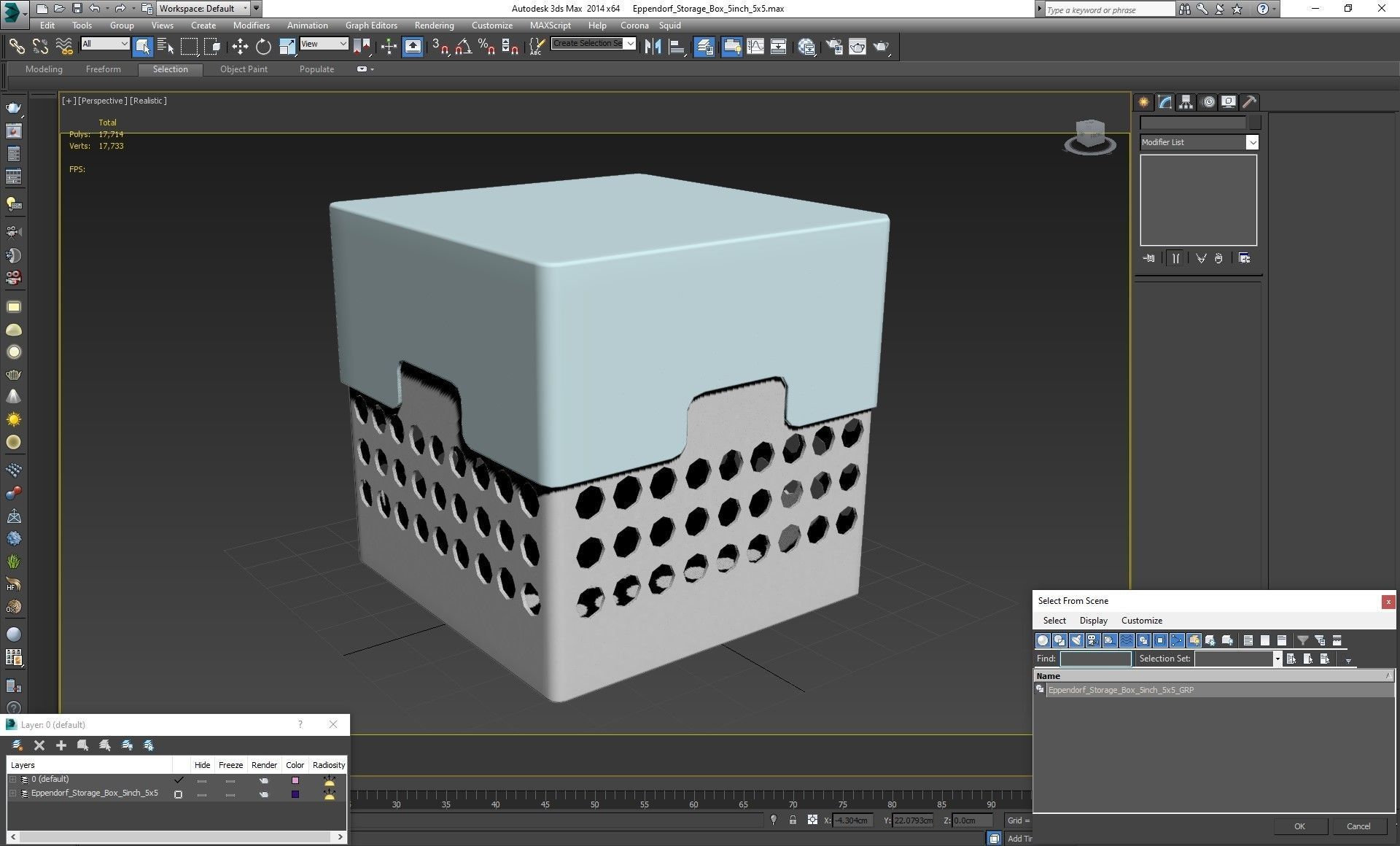 Eppendorf Storage Box 5 inch 5x5 Low-poly 3D model_11