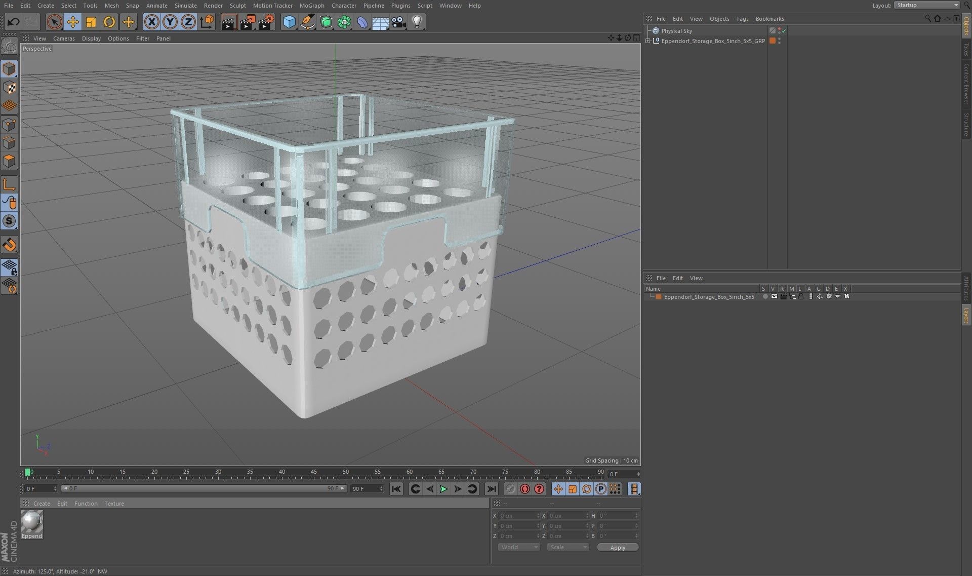 Eppendorf Storage Box 5 inch 5x5 Low-poly 3D model_16