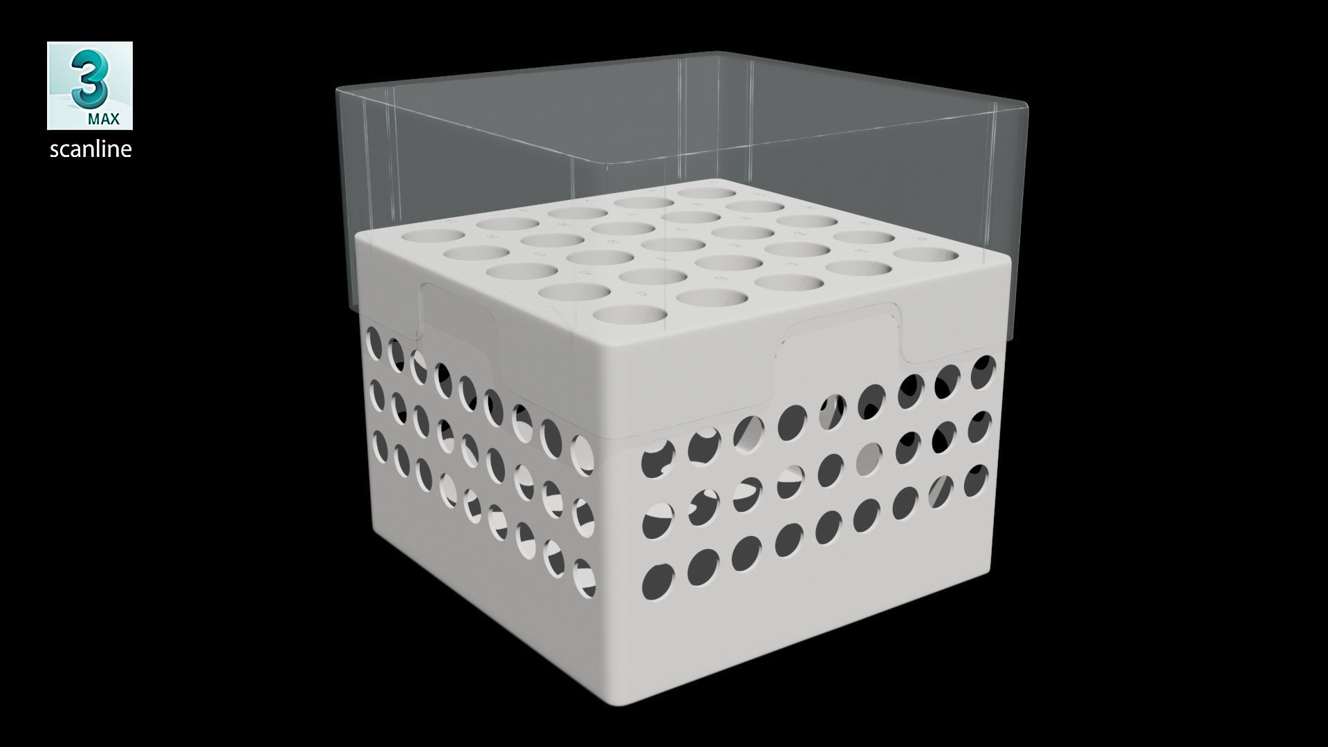 Eppendorf Storage Box 5 inch 5x5 Low-poly 3D model_9