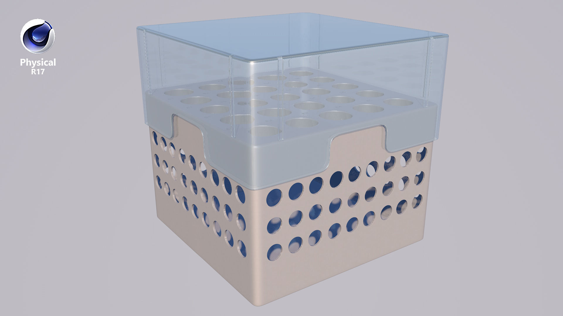 Eppendorf Storage Box 5 inch 5x5 Low-poly 3D model_15