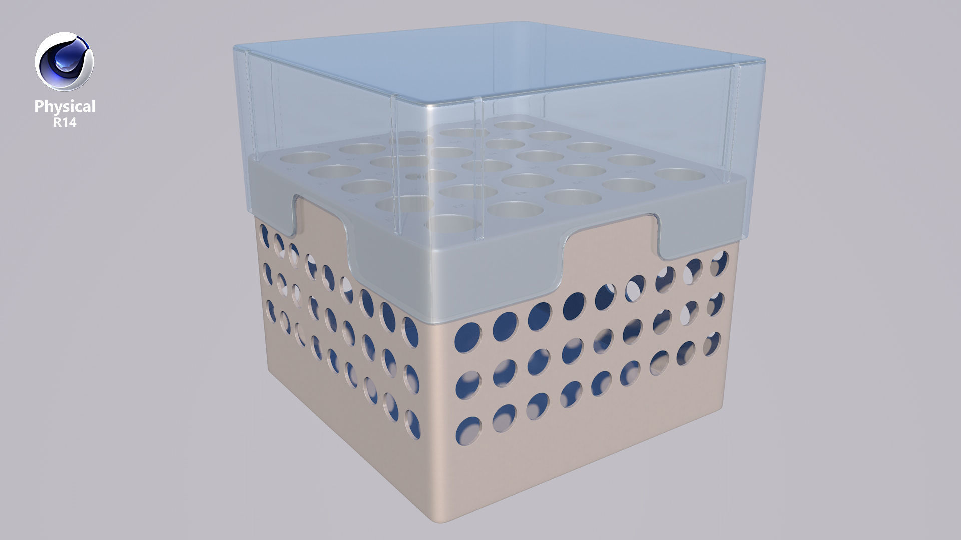 Eppendorf Storage Box 5 inch 5x5 Low-poly 3D model_14