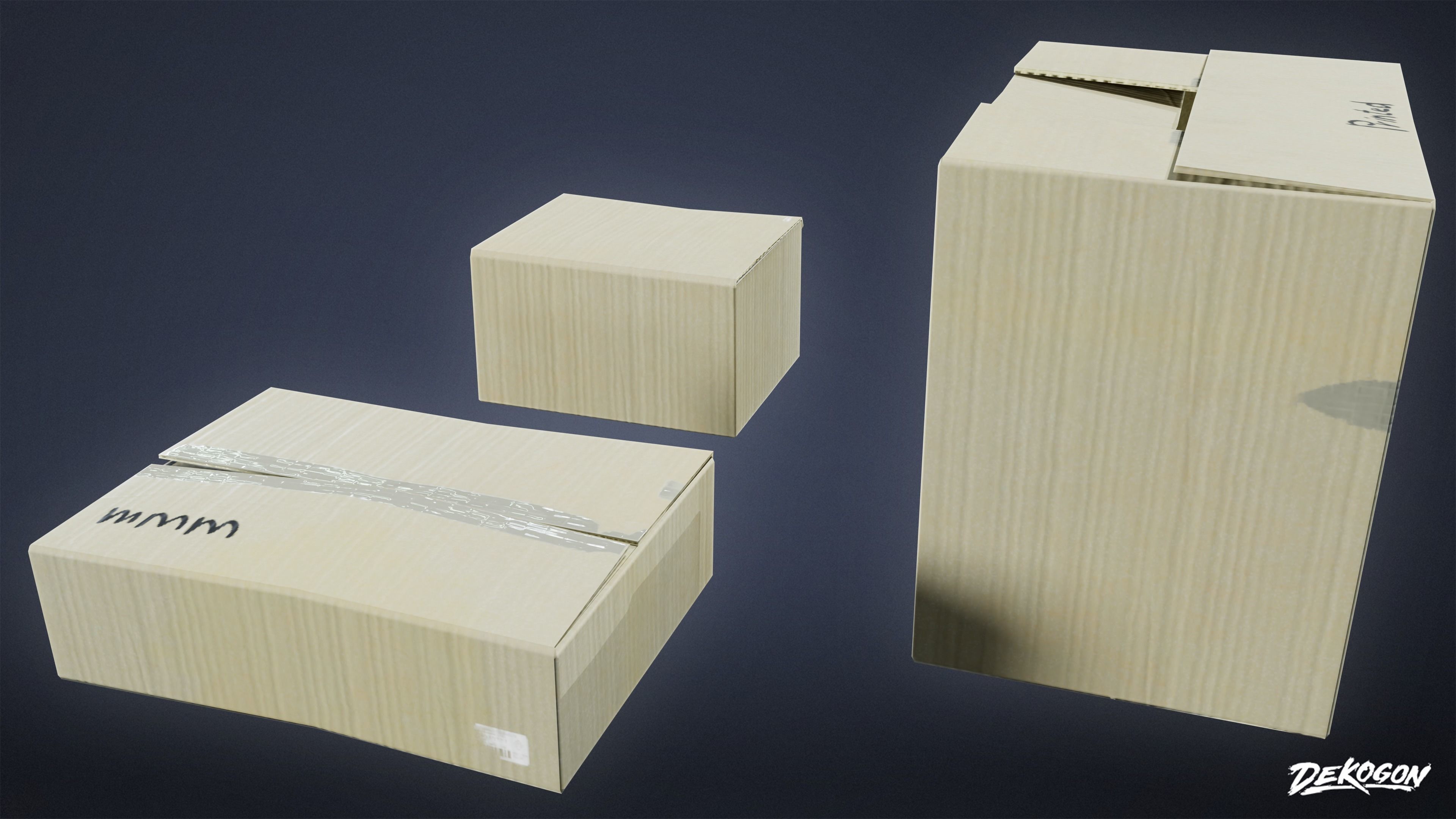 STUDIO OFFICES - Boxes 01 - LOW POLY Low-poly 3D model_3