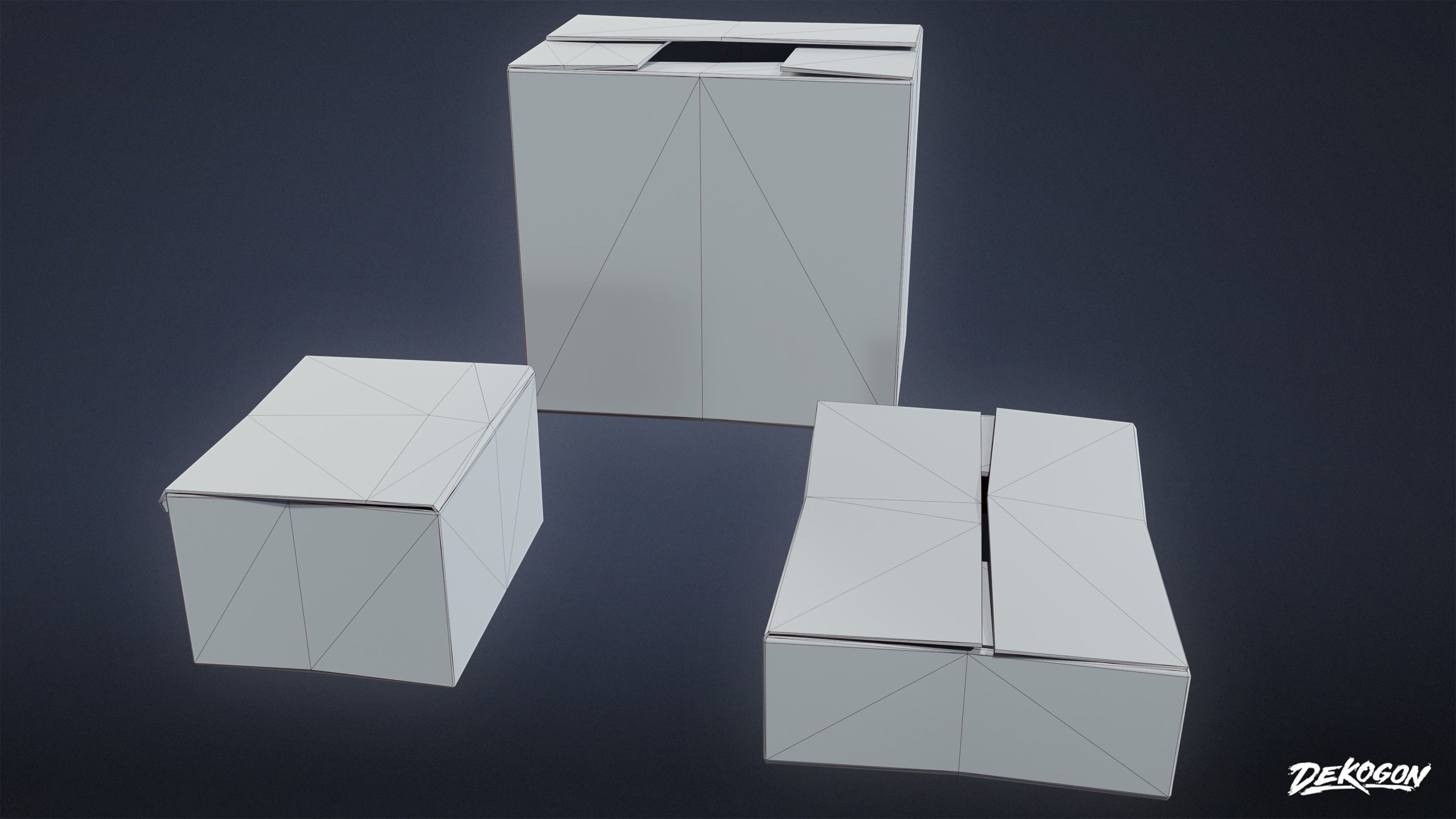 STUDIO OFFICES - Boxes 01 - LOW POLY Low-poly 3D model_1