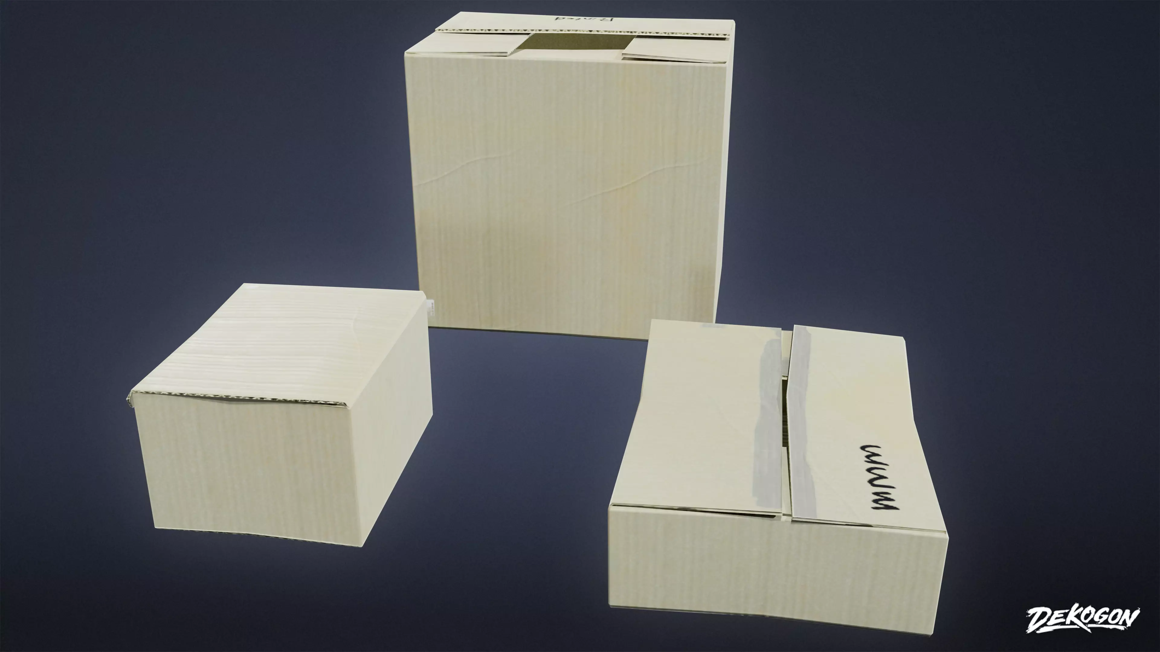 STUDIO OFFICES - Boxes 01 - LOW POLY Low-poly 3D model_0