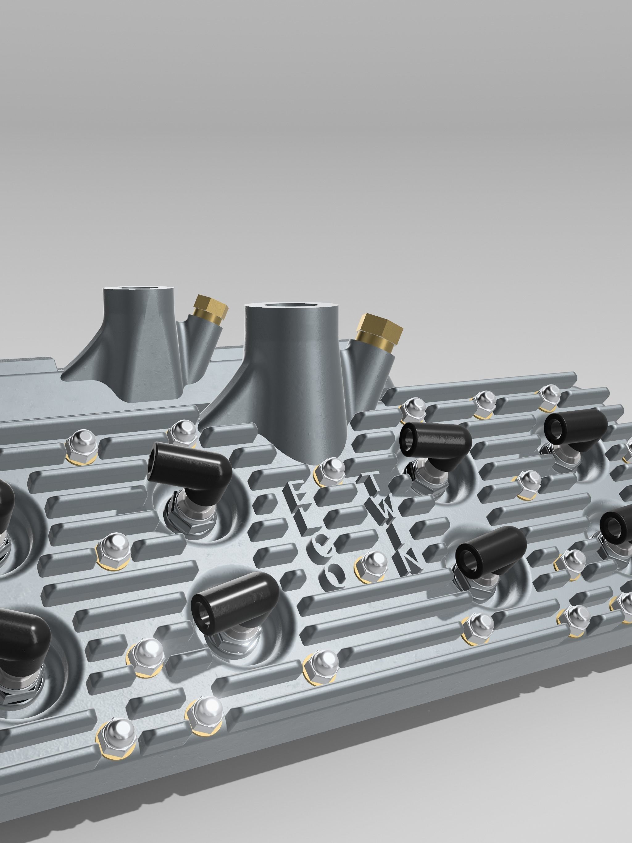 Hotrod Flathead Stacked Injection Twin Spark Engine Complete 3D print model_6