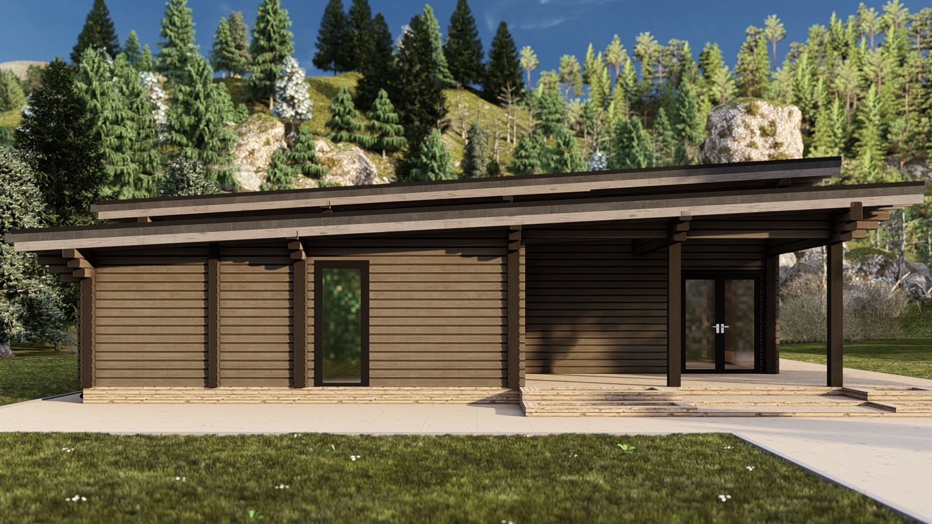 3D model of a wooden house 3D model_8