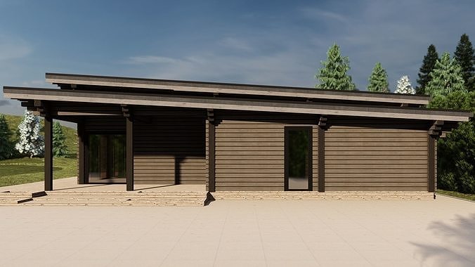 3D model of a wooden house 3D model 7