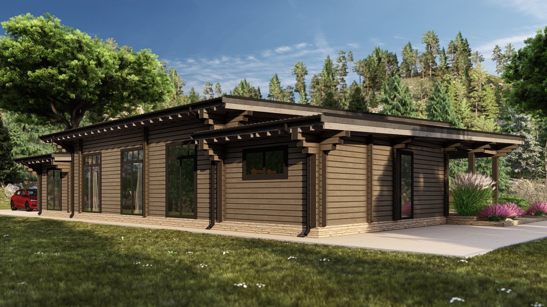 3D model of a wooden house 3D model_4