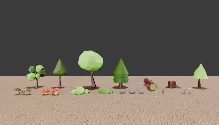 LowPoly Forest  Full Pack - Game Ready Asset Low-poly 3D model_0
