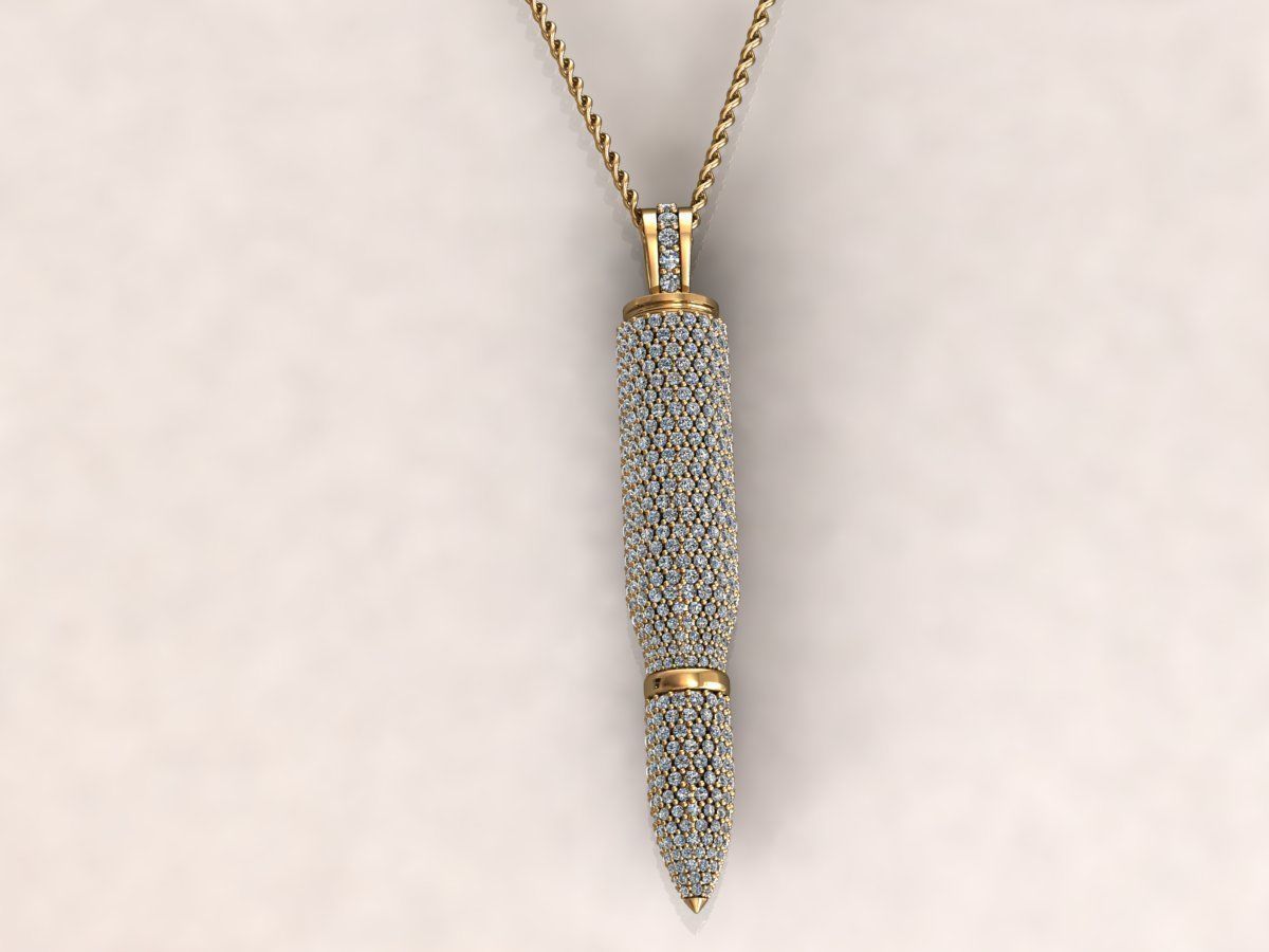 Bullet pendant 38 3D print model_1