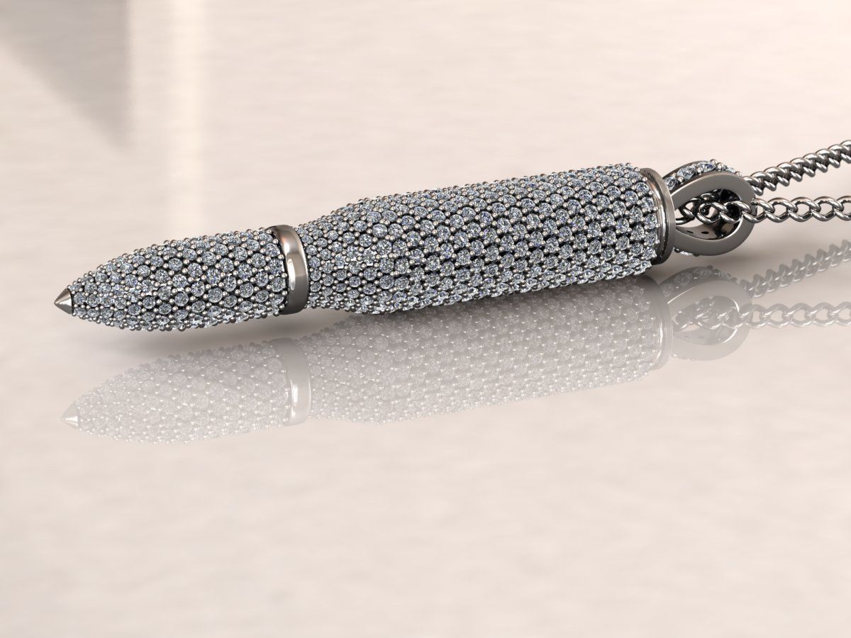 Bullet pendant 38 3D print model_3