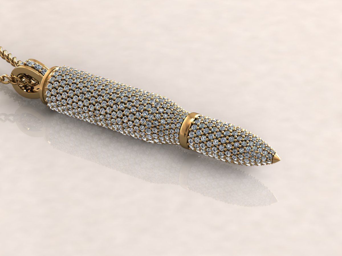 Bullet pendant 38 3D print model_4