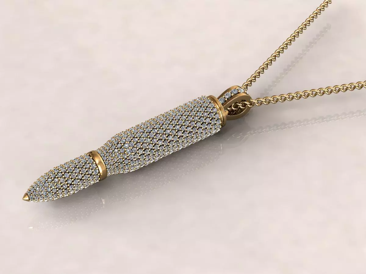 Bullet pendant 38 3D print model_0