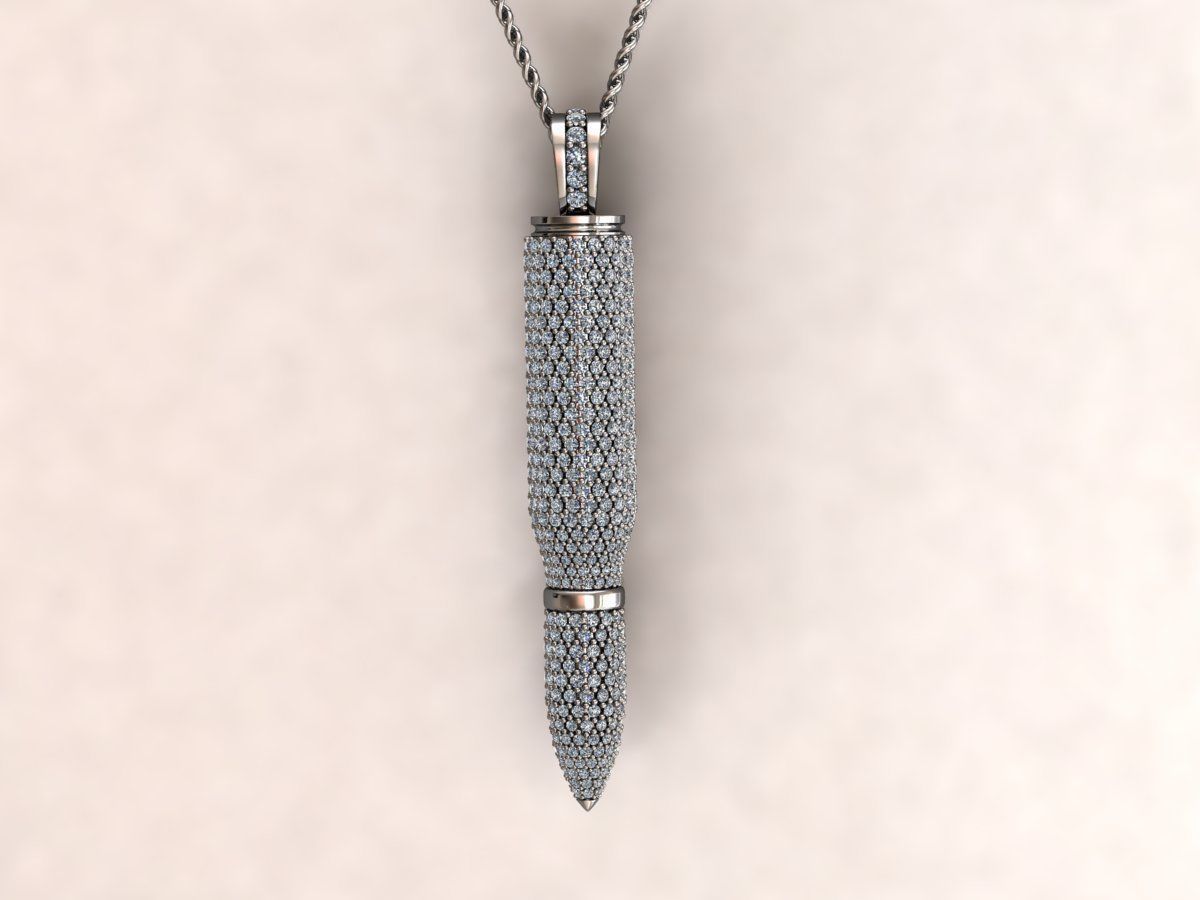 Bullet pendant 38 3D print model_2