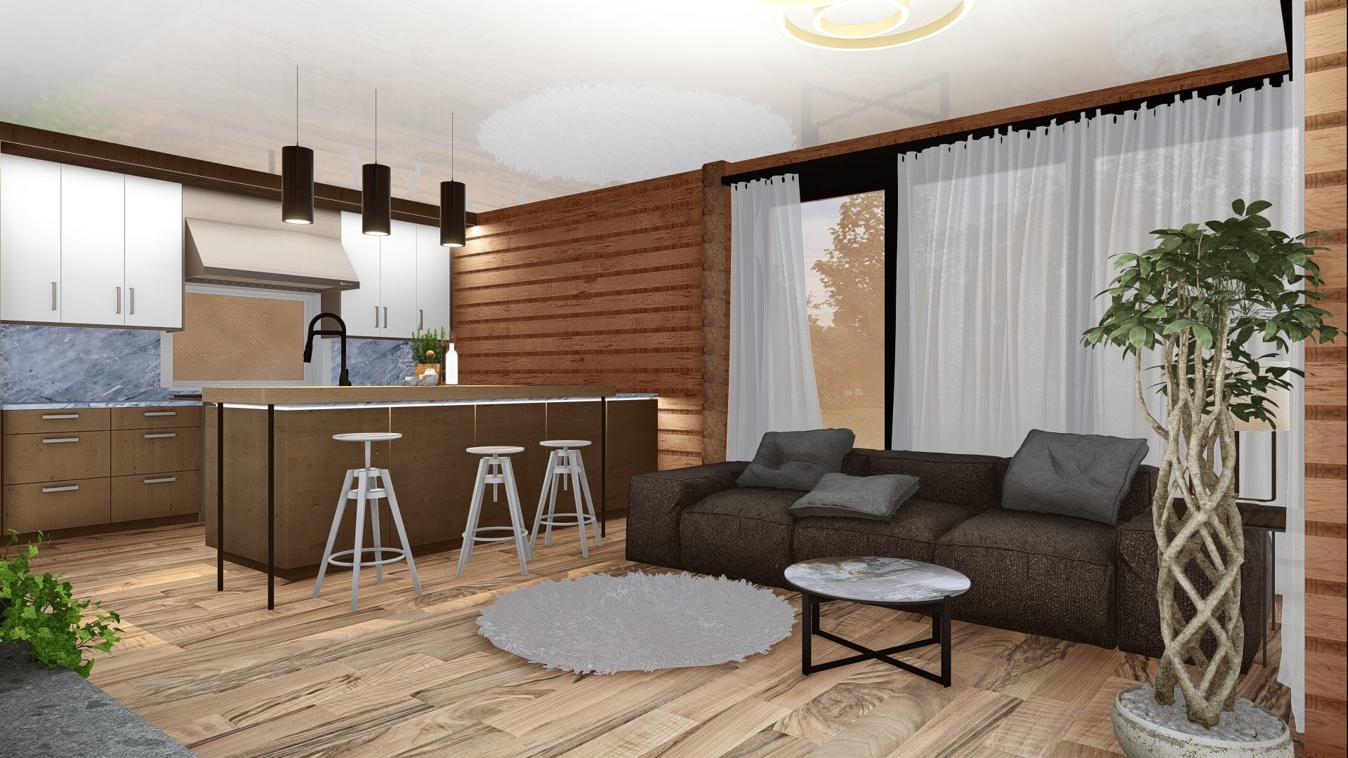 3D model of a wooden house 3D model_6