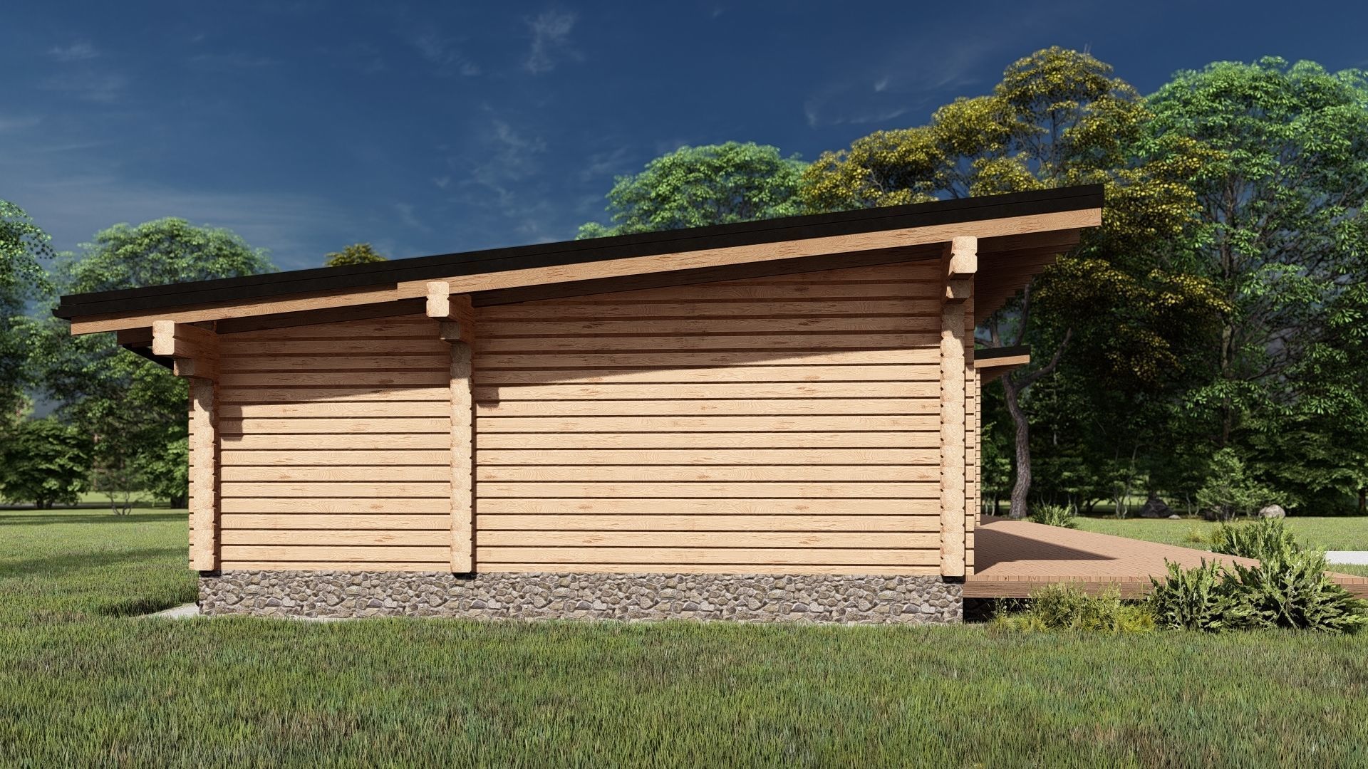 3D model of a wooden house 3D model_5