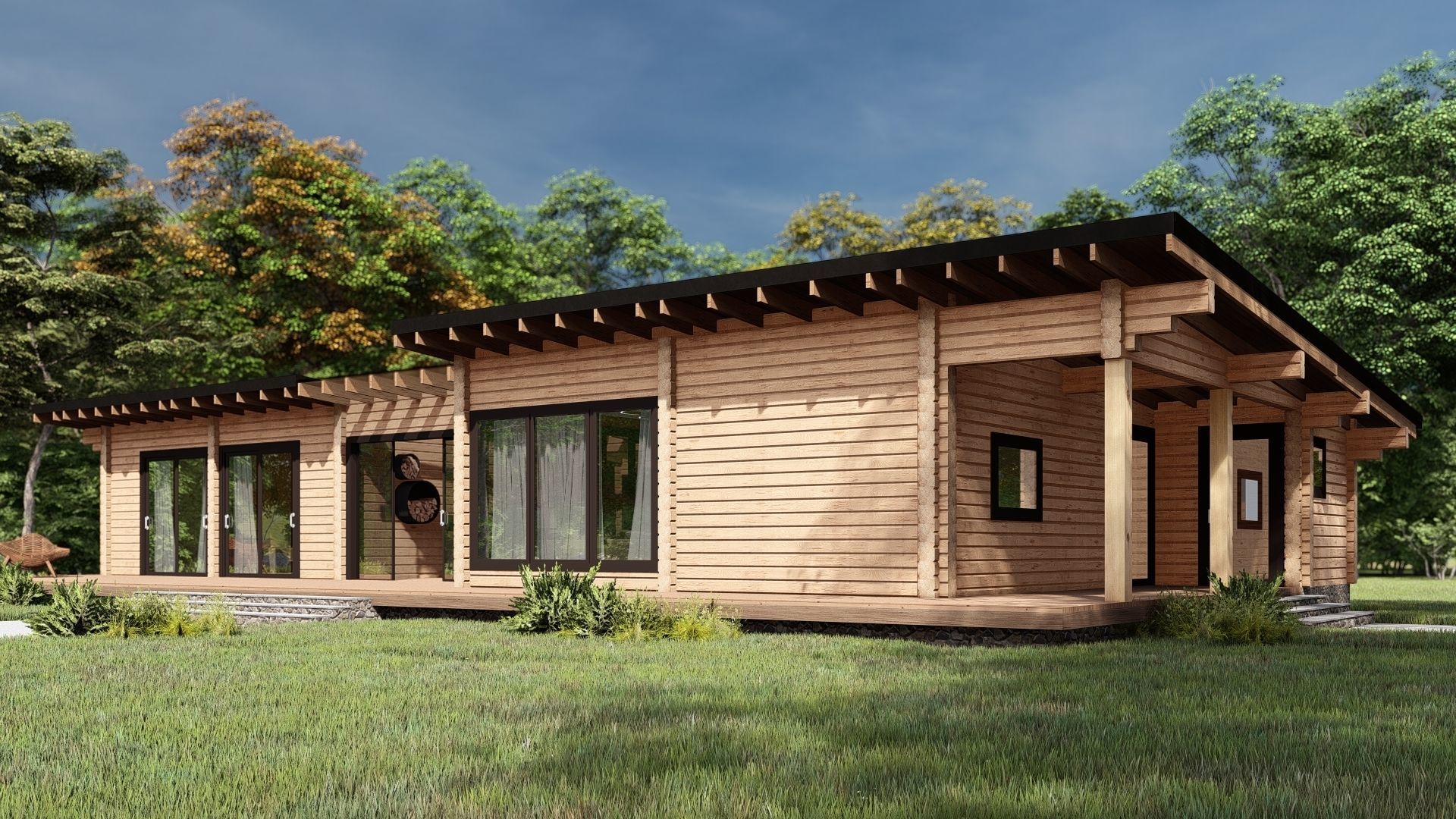 3D model of a wooden house 3D model_1
