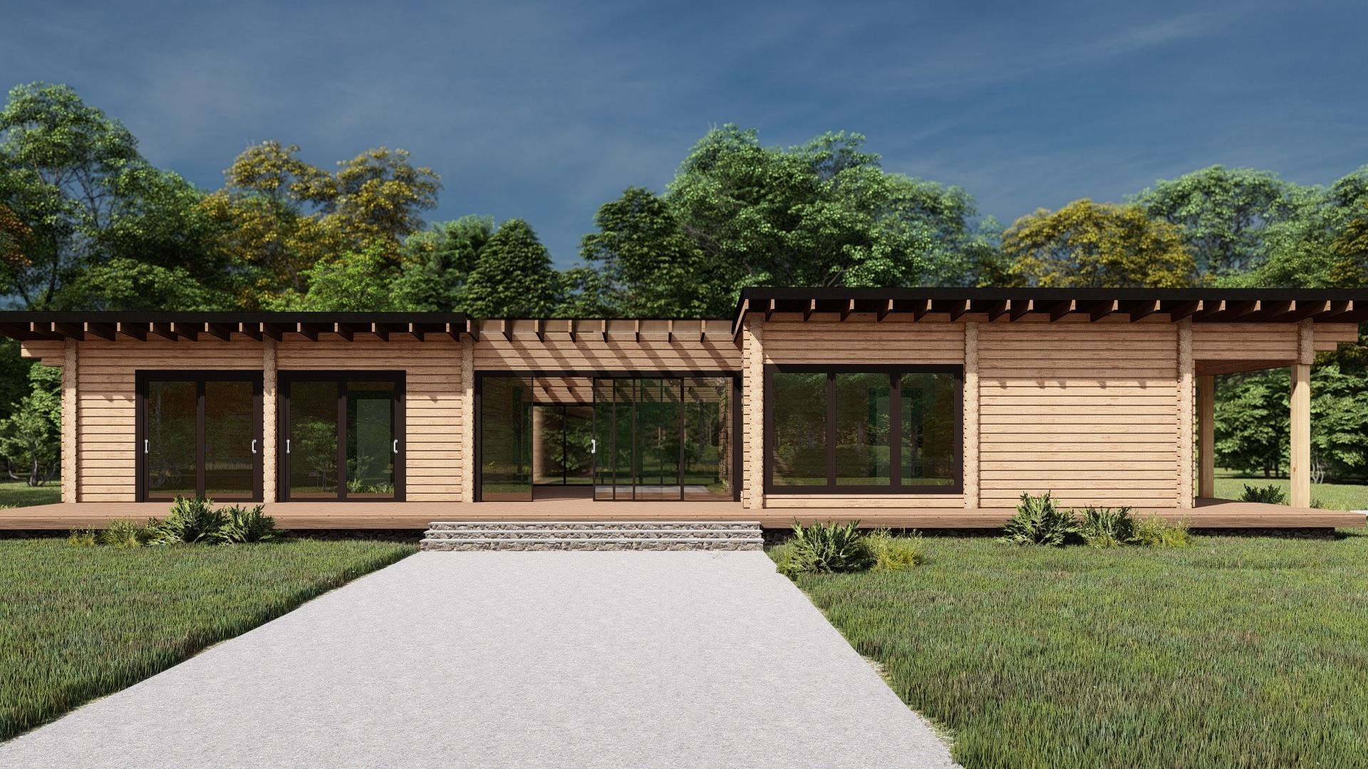 3D model of a wooden house 3D model_2