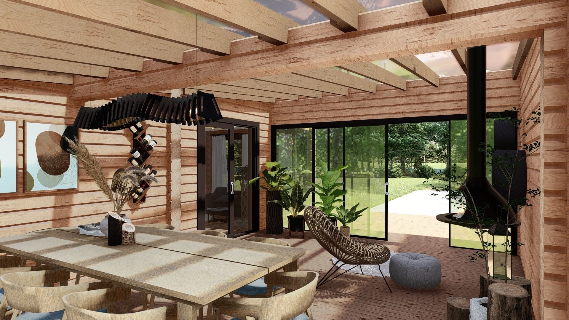 3D model of a wooden house 3D model_9