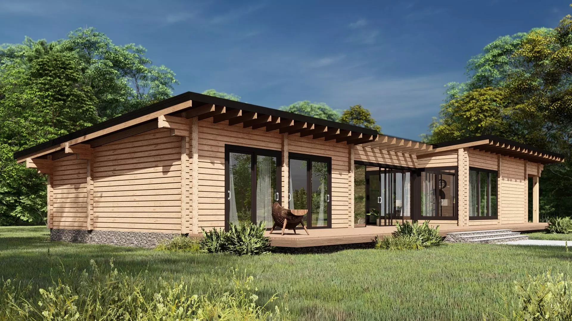 3D model of a wooden house 3D model_0