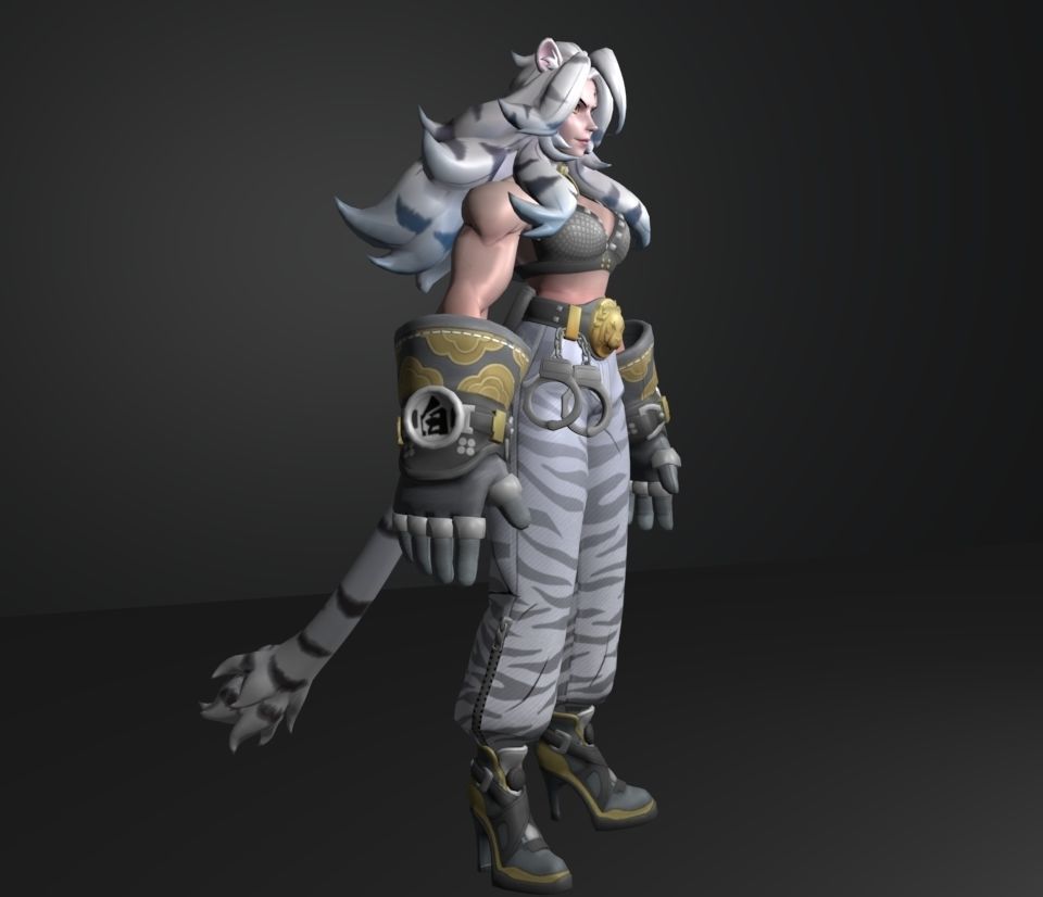 lin xiao whight tiger 3D model_3