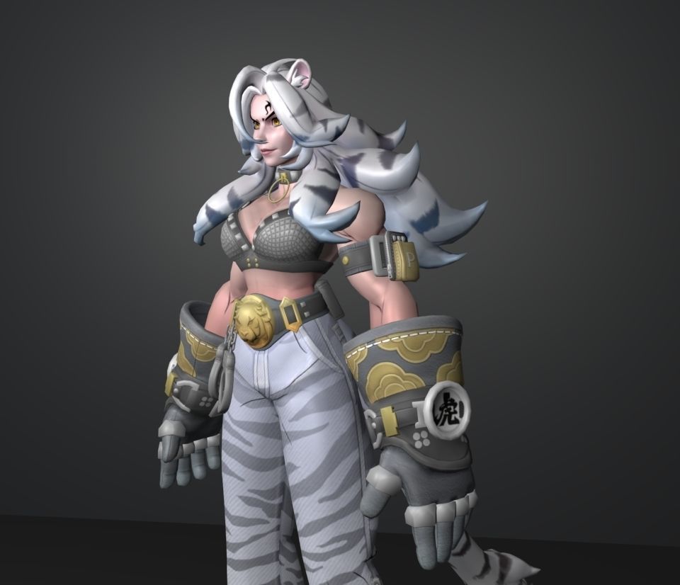 lin xiao whight tiger 3D model_2