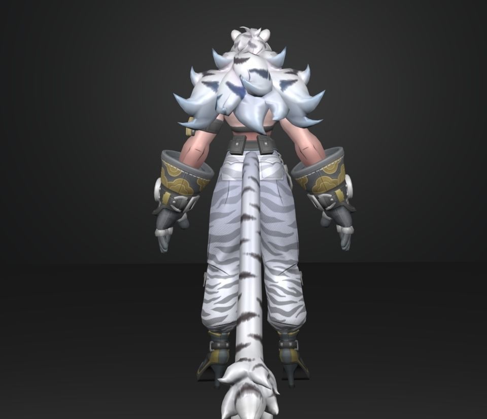 lin xiao whight tiger 3D model_4
