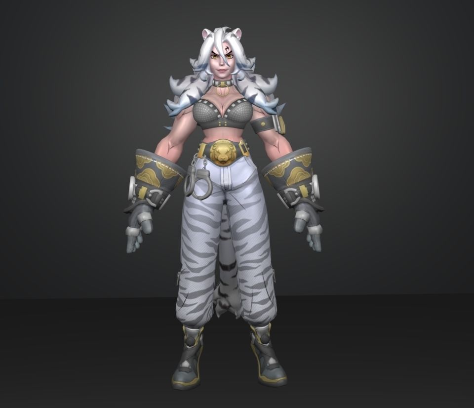 lin xiao whight tiger 3D model_1