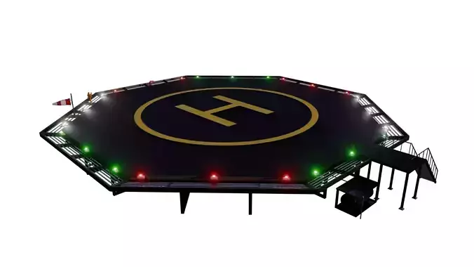 Octagonal Helipad 3D model