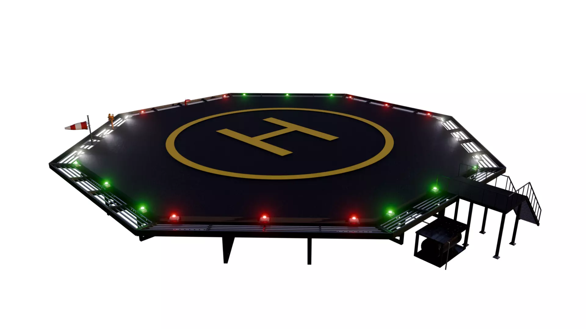 Octagonal Helipad 3D model_0