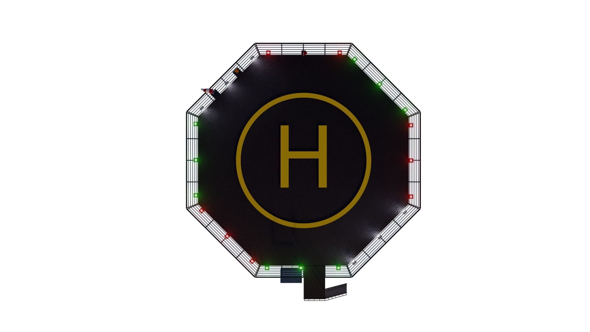 Octagonal Helipad 3D model_2