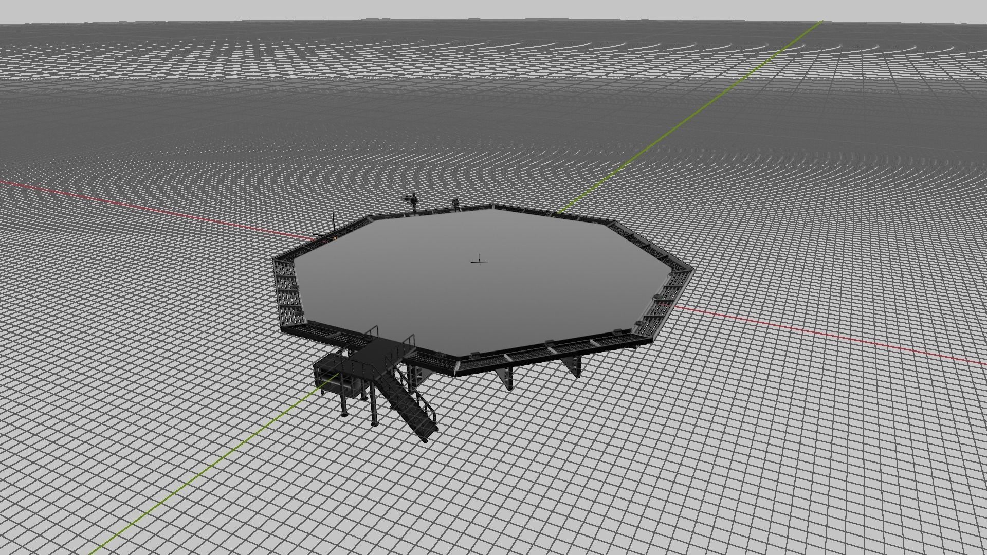 Octagonal Helipad 3D model_9