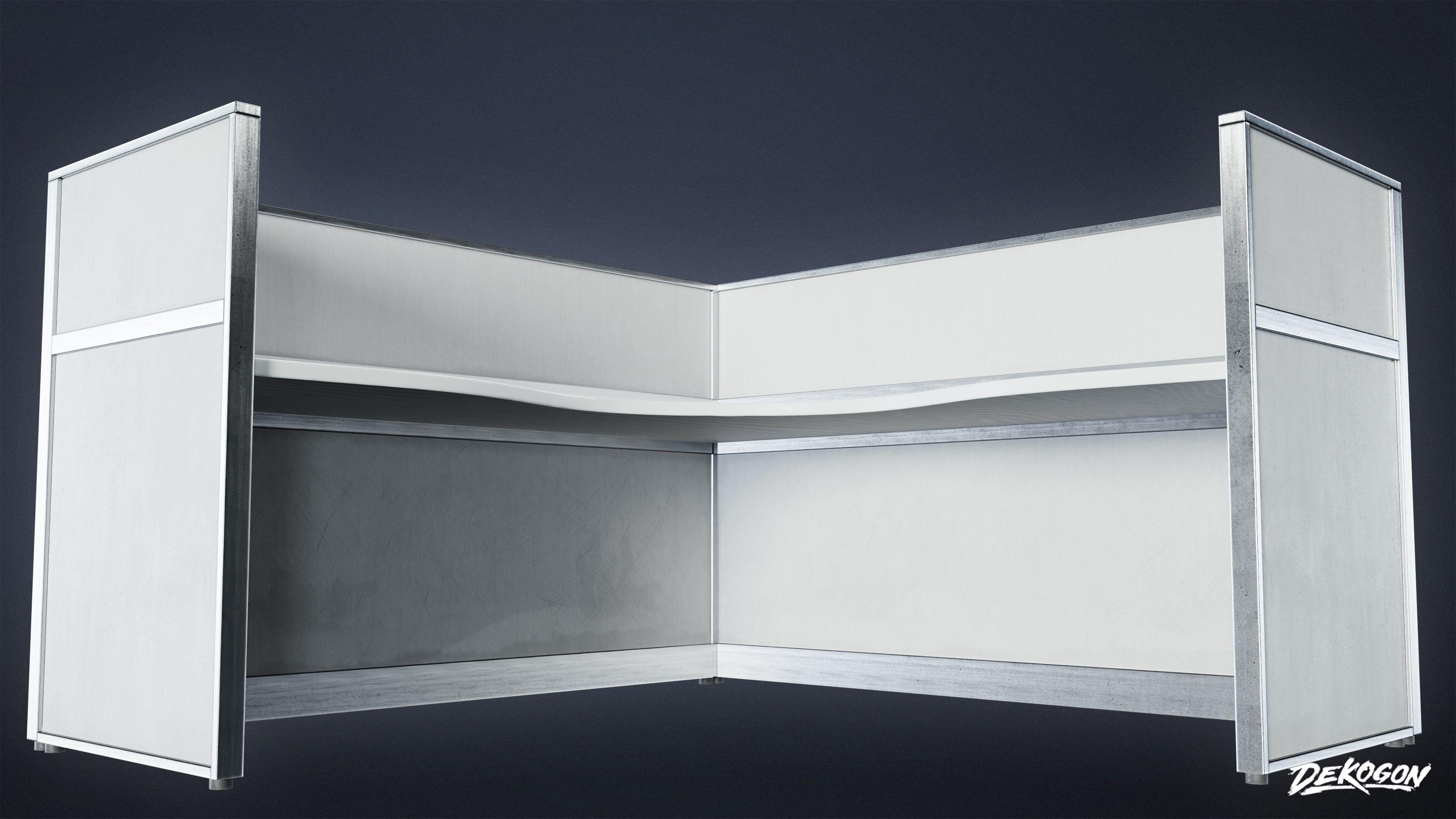 STUDIO OFFICES - Desk 01 - LOW POLY Low-poly 3D model_7