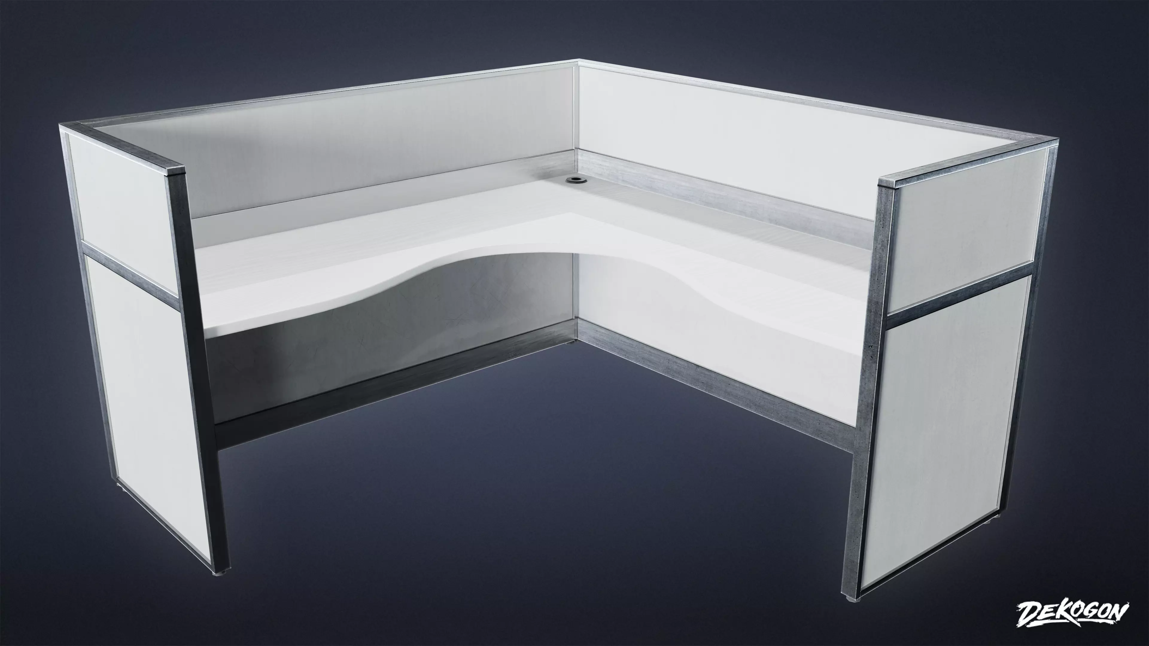 STUDIO OFFICES - Desk 01 - LOW POLY Low-poly 3D model_0